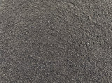 Stenmel sort Hyperite 0-2 mm – nærbillede af tekstur